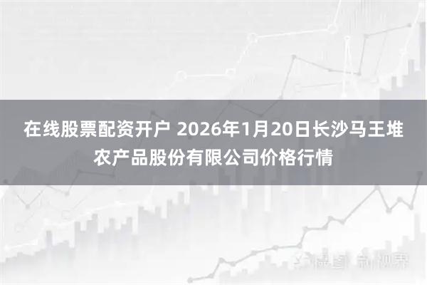在线股票配资开户 2026年1月20日长沙马王堆农产品股份有限公司价格行情